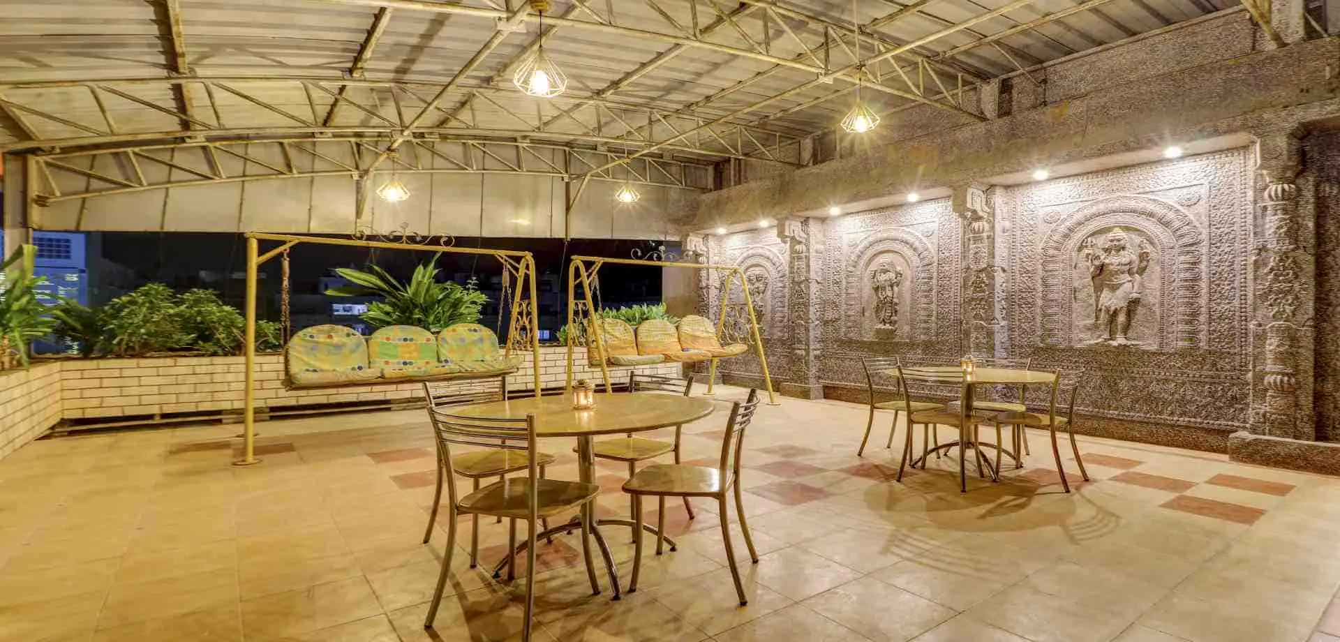 Sri Sai Sadan roof garden dining