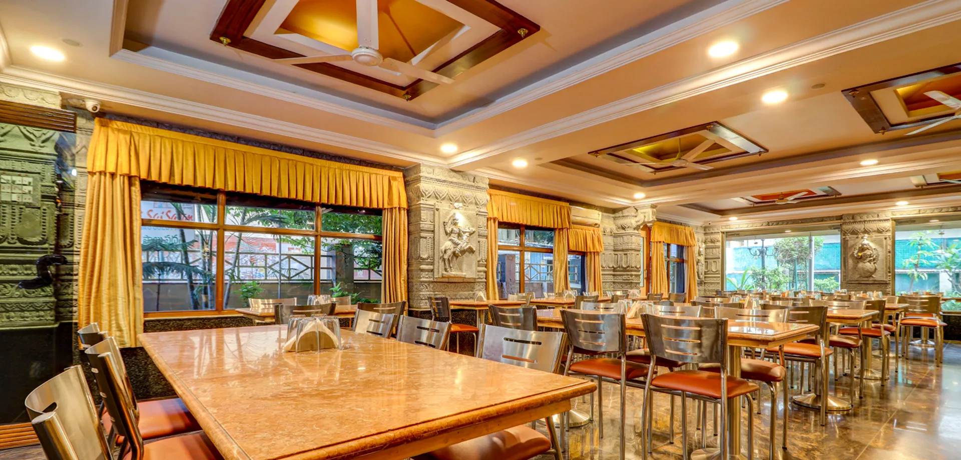 Sri Sai Sadan roof garden dining